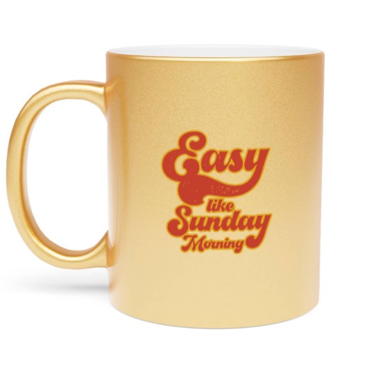 Discover Easy Like Sunday Morning Unisex Metallic Mugs, Inspired by Lionel Richie