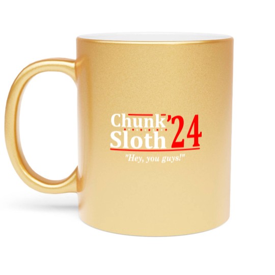 Discover Chunk and Sloth '24 - election funny 80s retro humor Metallic Mugs
