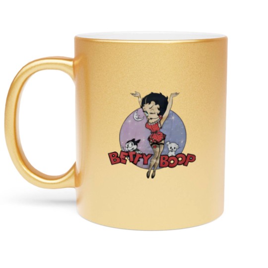 Discover Vintage 1988 Betty Boop in Fishnet Stockings Metallic Mugs