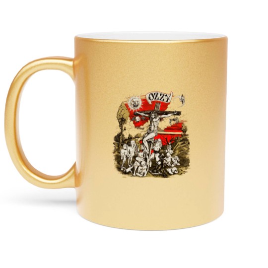 Discover Vintage 1991 Ozzy Osbourne Cross Graphic Metallic Mugs