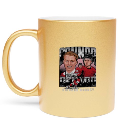 Discover Connor Bedard Chicago Vintage - Connor Bedard - Metallic Mugs