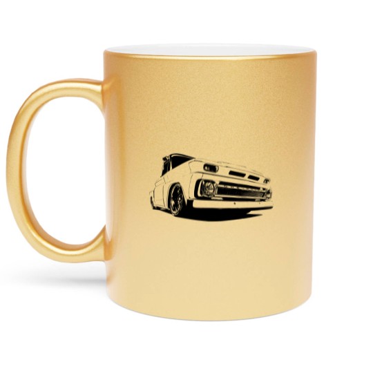 Discover 1965 Chevy C-10 Pickup - stylized monochrome - C 10 - Metallic Mugs