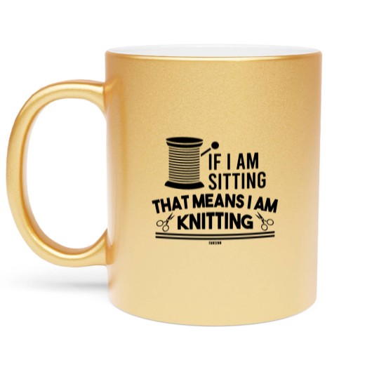 Discover Knitting needle hand knitting Metallic Mugs