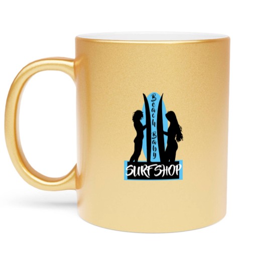 Discover Surfing Beach Baby Surf Shop Surf Board Classic Metallic Mugs