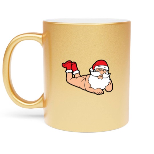 Discover Funny Sexy Santa Claus Xmas Merry Christmas Winter Metallic Mugs
