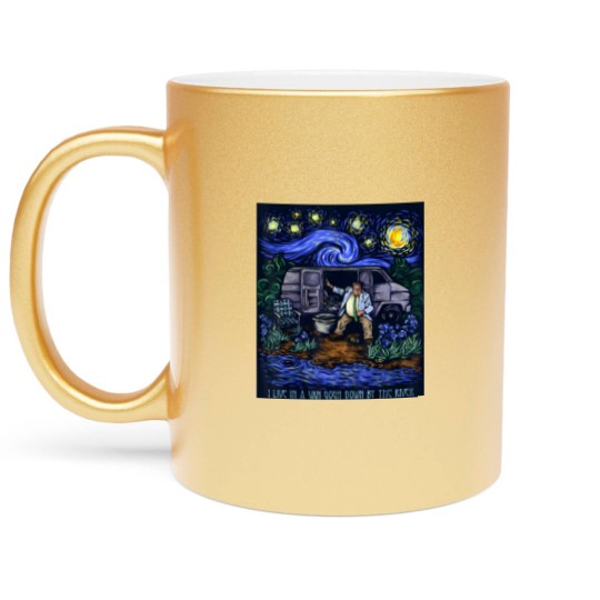 Discover i live in a van gogh down by the river t Metallic Mugs