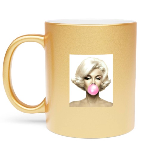Discover Pink Marilyn Monroe Bubble Gum Metallic Mugs Metallic Mugs