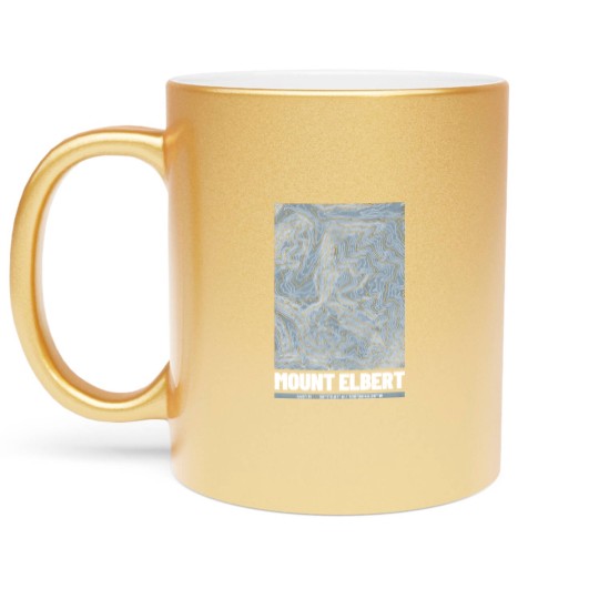 Discover Mount Elbert | Topographic Map (Grunge) Metallic Mugs