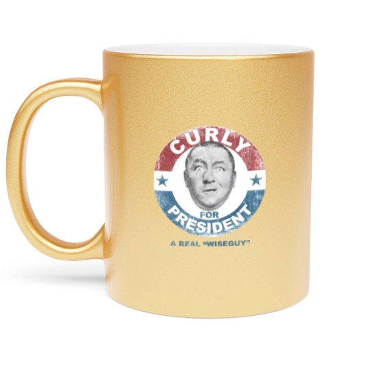 Discover Three Stooges Curly for President Metallic Mugs