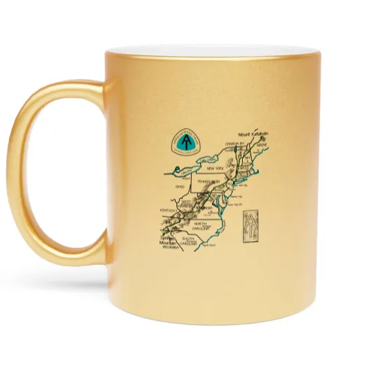 Discover Appalachian National Scenic Trail Map AT Map Metallic Mugs