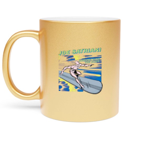 Discover joe satriani surfing with the alien red guitar god Metallic Mugs