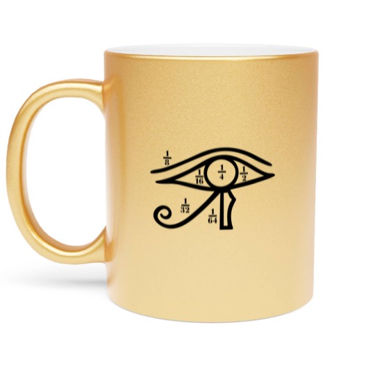 Discover Eye of Horus, Heqat, Fractional Numbers, Egypt Metallic Mugs