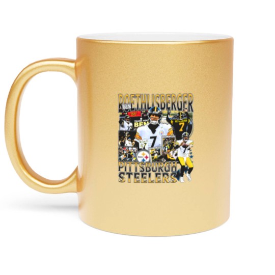 Discover Vintage 90s Graphic Style Ben Roethlisberger Metallic Mugs, Ben Roethlisberger Vintage Metallic Mugs, American Football Gift