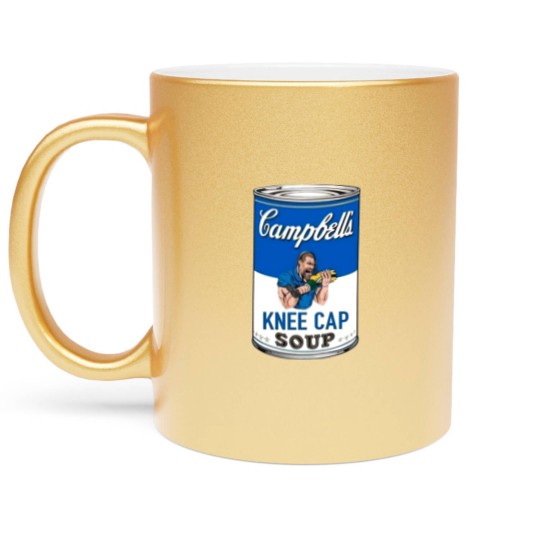Discover Campbell's Kneecap Soup Graphic Metallic Mugs, Dan Campbell's Kneecap Soup Graphic