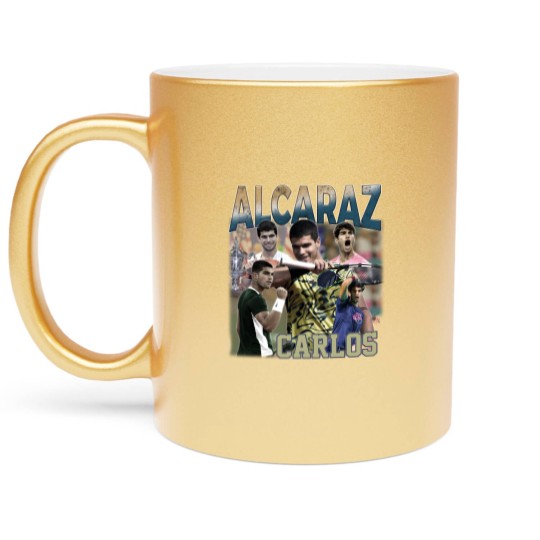 Discover Carlos Alcaraz Metallic Mugs, Carlos Alcaraz 90s Bootleg Metallic Mugs