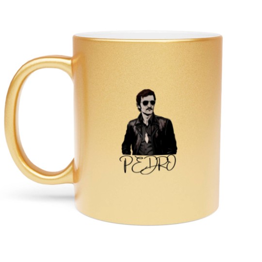 Discover Pedro Pascal Fan Metallic Mugs Vintage Pedro Pascal tribute Metallic Mugs