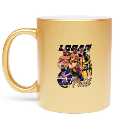 Discover Vintage 90s Graphic Style Logan Paul Metallic Mugs, Logan Paul Vintage Metallic Mugs Professional Wrestler Gift