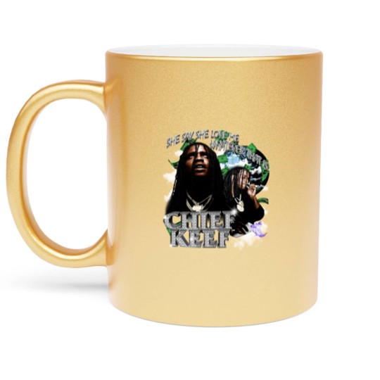 Discover Chief Keef 90s Vintage Metallic Mugs, Chief Keef Metallic Mugs, Chief Keef Retro Metallic Mugs