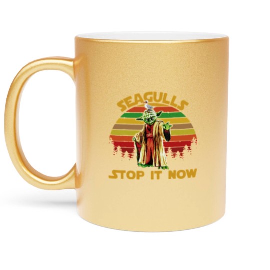 Discover Seagulls Stop It Now Retro Low Metallic Mugs