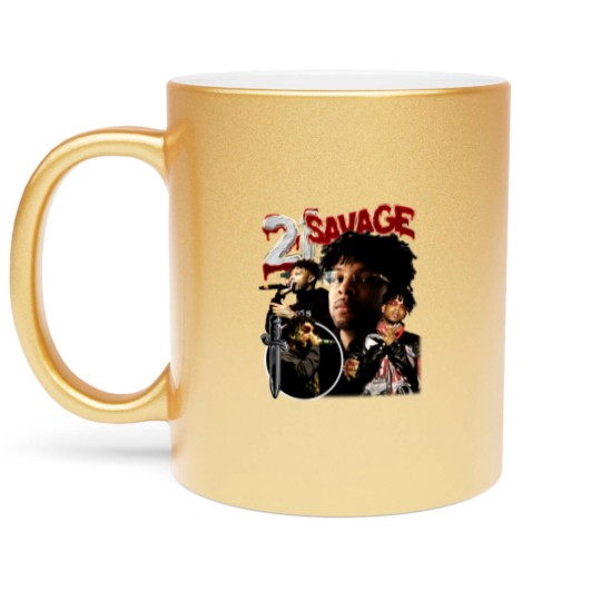 Discover Limited 21 Savage Vintage 90s Metallic Mugs, Gift For Woman and Man Unisex Metallic Mugs