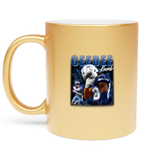 Discover Ceedee Lamb Cowboys Metallic Mugs, America Football Metallic Mugs, Washed Color Metallic Mugs