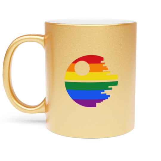 Discover Rainbow Death Star Metallic Mugs