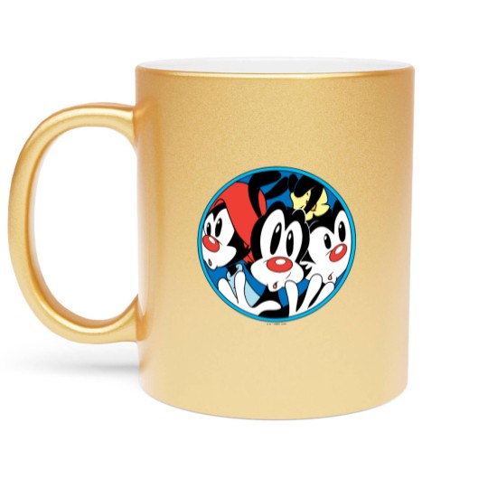 Discover Animaniacs | Warner Siblings Circle Graphic Metallic Mugs