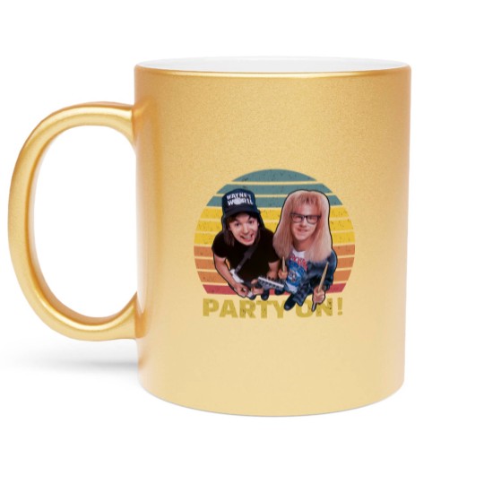 Discover Wayne's World Retro Vintage Metallic Mugs, Party On Vintage Metallic Mugs