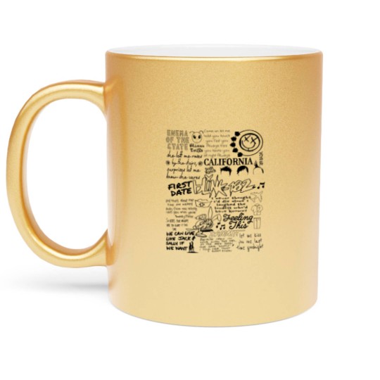 Discover B182 Metallic Mugs, Blink -182 World Tour 2023, Pop-Punk Band Metallic Mugs