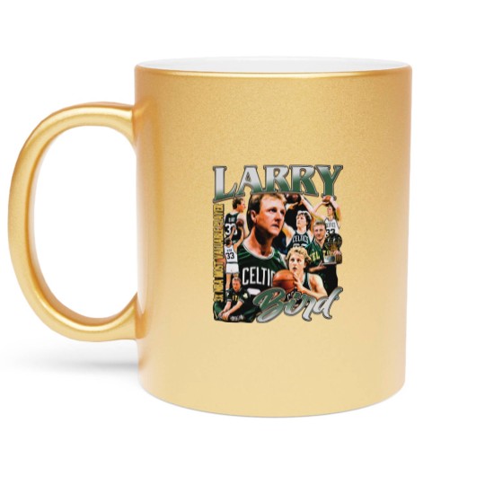 Discover Larry Bird Vintage Metallic Mugs, Larry Bird Fan Tees, Basketball Metallic Mugs
