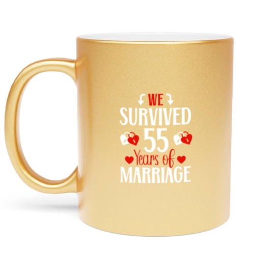 Discover 55th Wedding Anniversary 55 Year Marriage Romantic Metallic Mugs