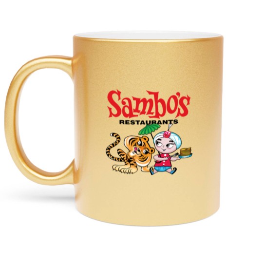 Discover Sambo's Restaurant Logo with Sambo and Tiger Metallic Mugs