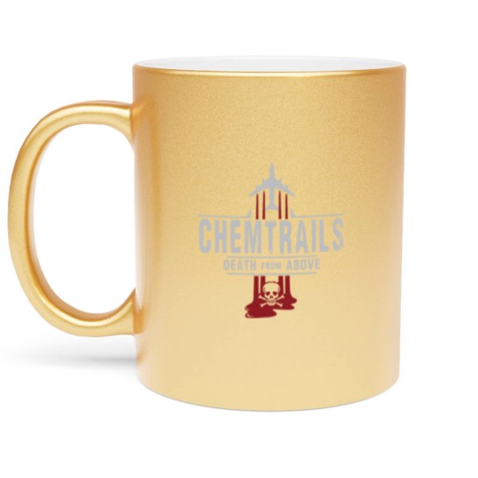 Discover Jet Chemtrails Red & Grey Logo Metallic Mugs