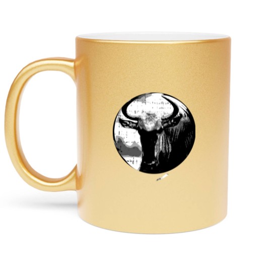 Discover Wildebeest GNU Wildlife Animal Safari Antelope Metallic Mugs