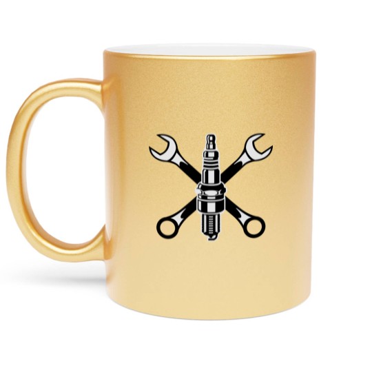 Discover Spark plug - motor - car - garage -motorcycle-race Metallic Mugs