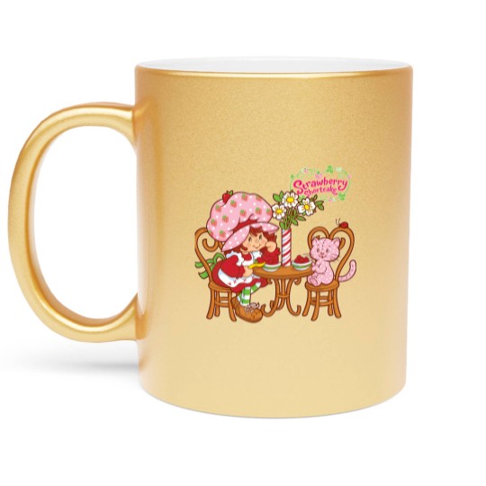 Discover Strawberry Shortcake strawberry shortcake and cat Metallic Mugs