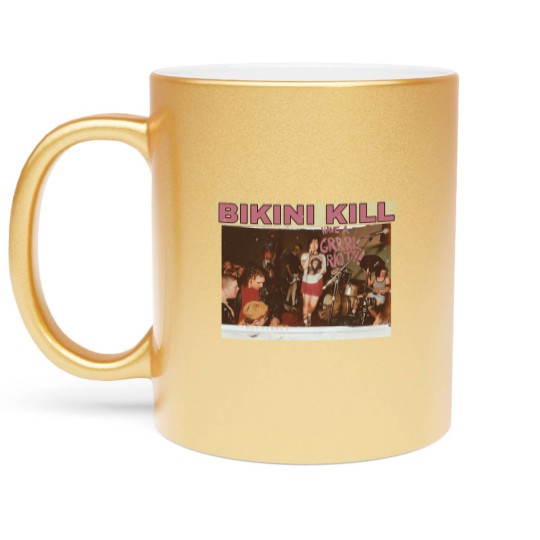 Discover Vintage 90s Bikini Kill Metallic Mugs, Bikini Kill Rock Band Metallic Mugs,