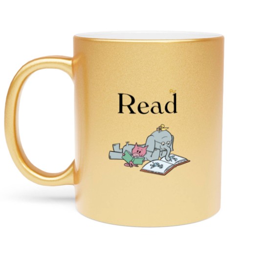 Discover It's A Good Day To Read Book - Elephant And Piggie Comic - Metallic Mugs