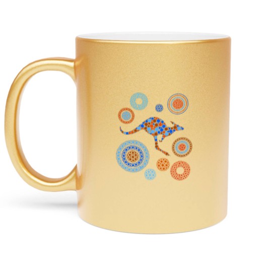 Discover Aboriginal Dot Art Kangaroo Color - Kangaroo - Metallic Mugs