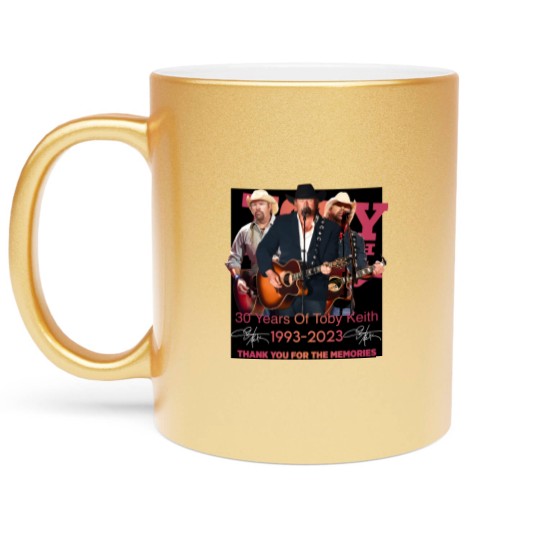 Discover New 30 Years Of Toby Keith 1993 - 2023 Thank You Metallic Mugs
