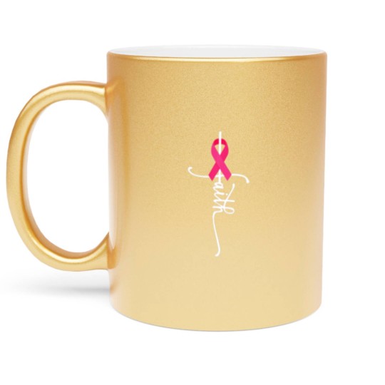 Discover Breast Cancer Faith Breast Cancer Awareness Metallic Mugs