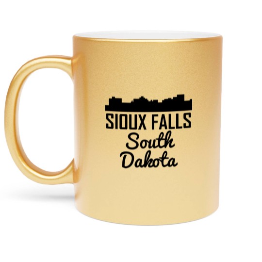 Discover Sioux Falls South Dakota Skyline Metallic Mugs