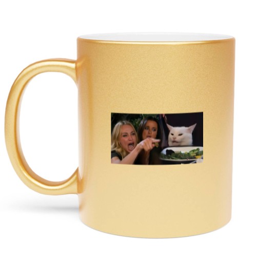 Discover Woman Yelling at a Cat - Meme - Metallic Mugs