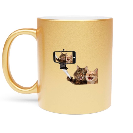 Discover CATS SELFIE PHOTO Metallic Mugs