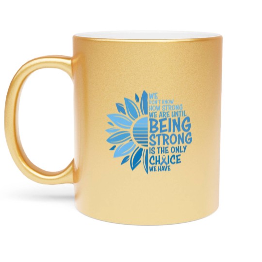 Discover Colon Cancer Awareness Metallic Mugs, Cancer Ribbon Graphic Tees