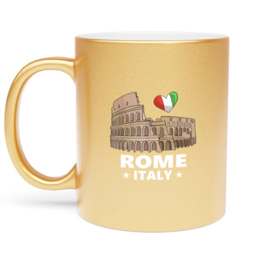Discover I Love Rome Italy Colosseum Metallic Mugs