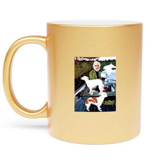 Discover Goodfellas Painting Old Man with Dog Metallic Mugs