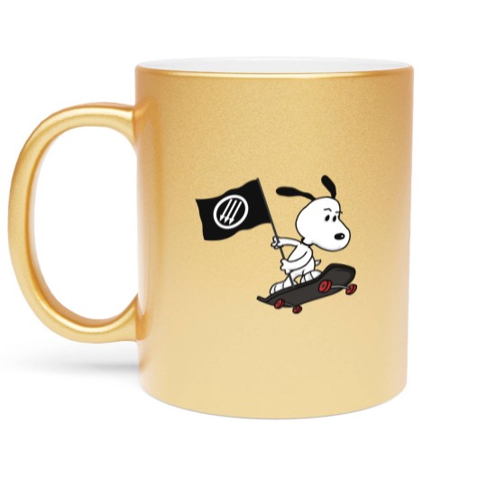 Discover Antifa anti-fascist dog Metallic Mugs