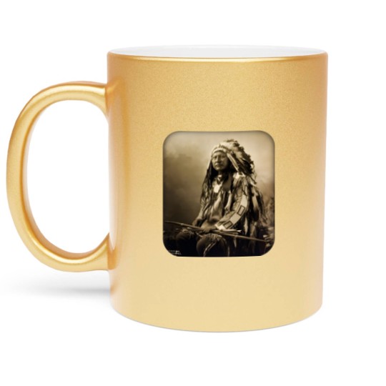 Discover Chief Spotted Elk Lakota Sioux Native American Indian - Native American - Metallic Mugs