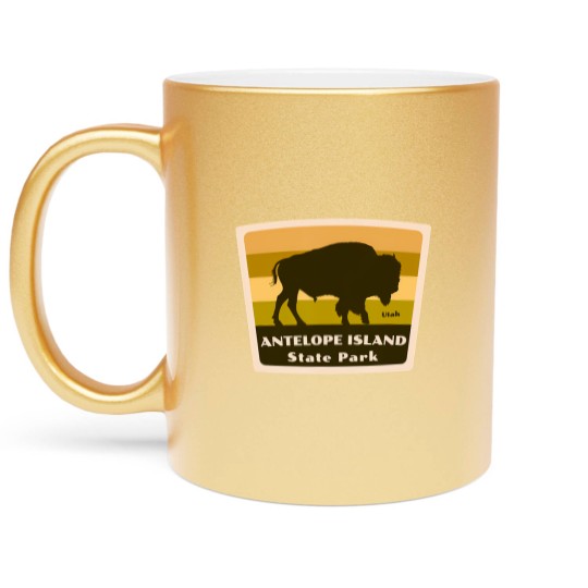 Discover antelope island state park utah bison herd souvenir Metallic Mugs